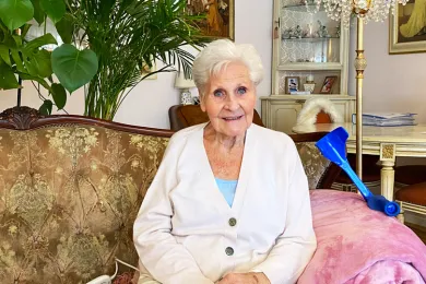 Die Fahrdienstkundin Heidi Lanz