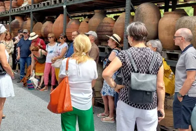 Eine Gruppe interessierter Freiwilliger an einer Führung
